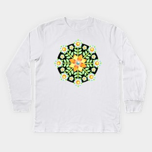 Folkloric Flower crown Kids Long Sleeve T-Shirt